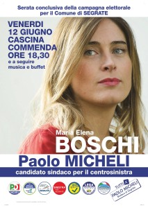 Maria Elena Boschi a Segrate per la chiusura della campagna elettorale di Paolo Micheli
